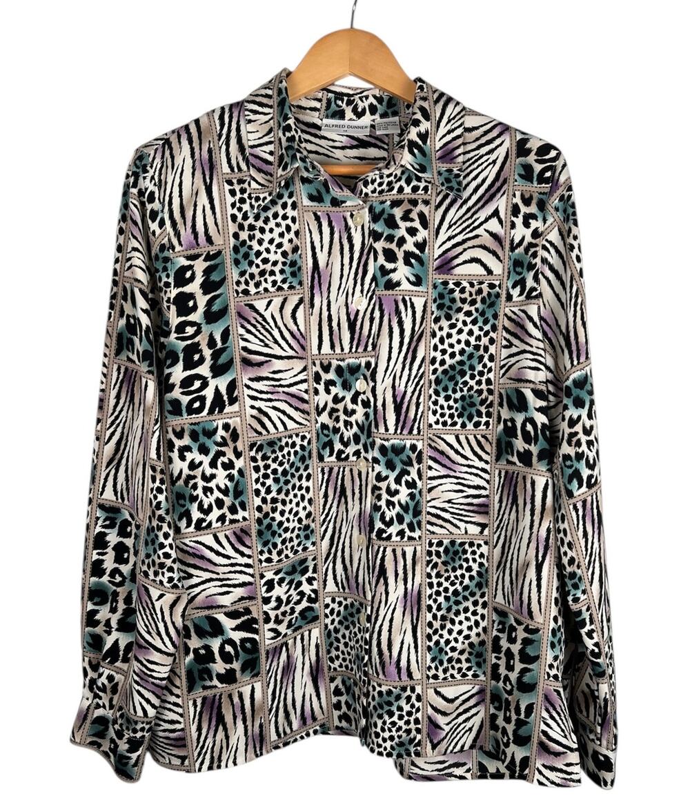 Alfred Dunner Women’s Animal Print Button Down Long Sleeve Shirt Size 14